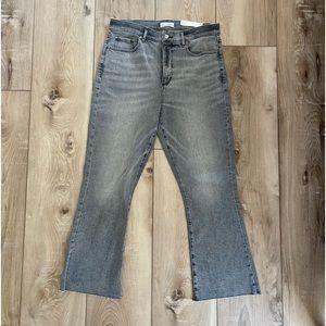 NWT LOFT Grey Wash Kick Crop Jeans